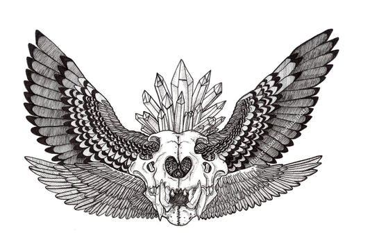 Winged Skull Sticker